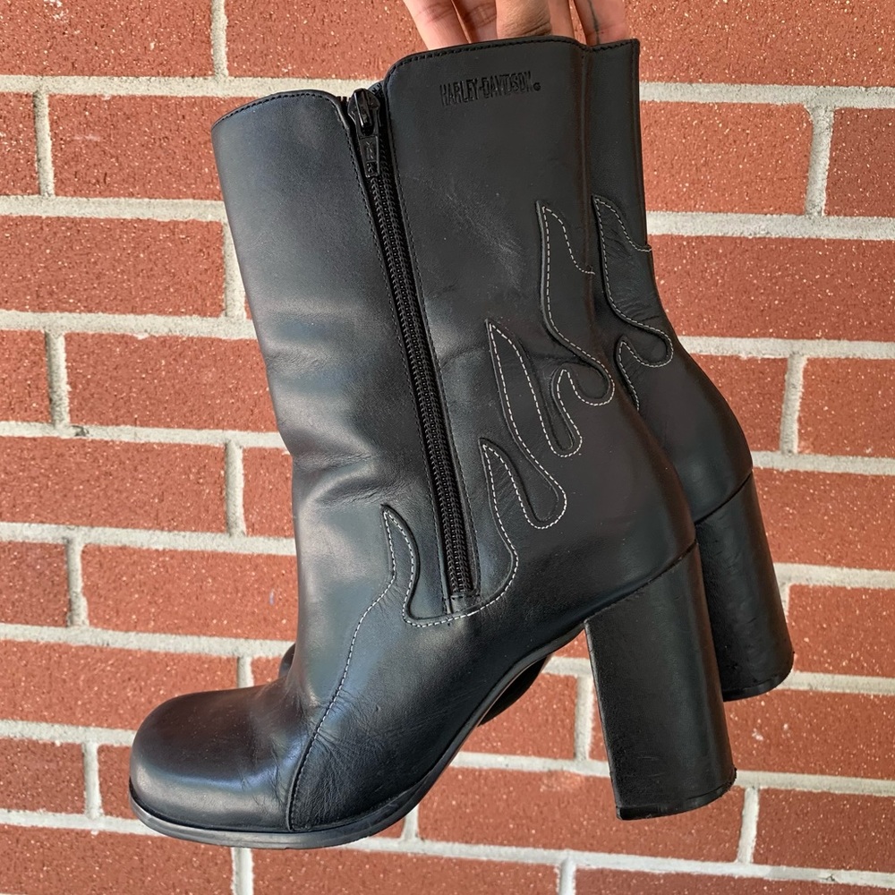 ‼️Sold RARE Vintage Harley Davidson Flame Boots W7